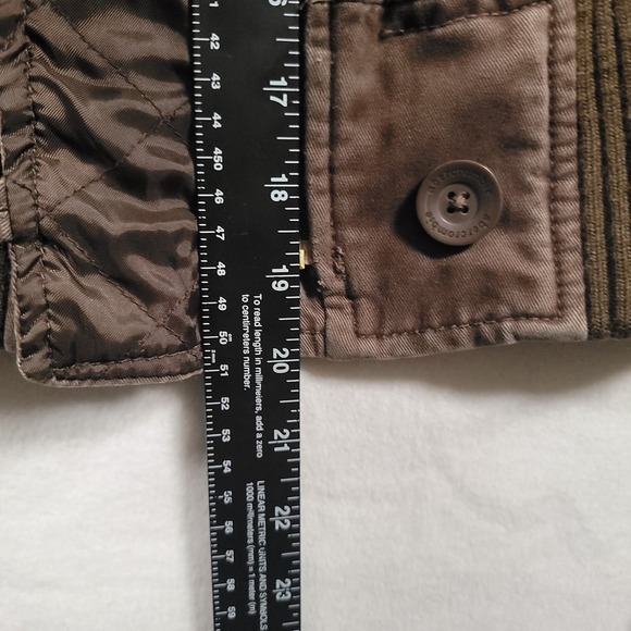 Abercrombie Women Hooded Cropped Jacket Large Brown Faux Fur Lined Zip Button - Picture 4 of 10